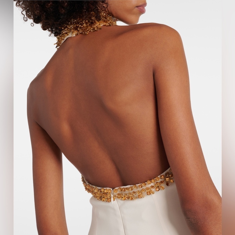 Tom Ford beaded fringe halter gown size 38 - Picture 6 of 16